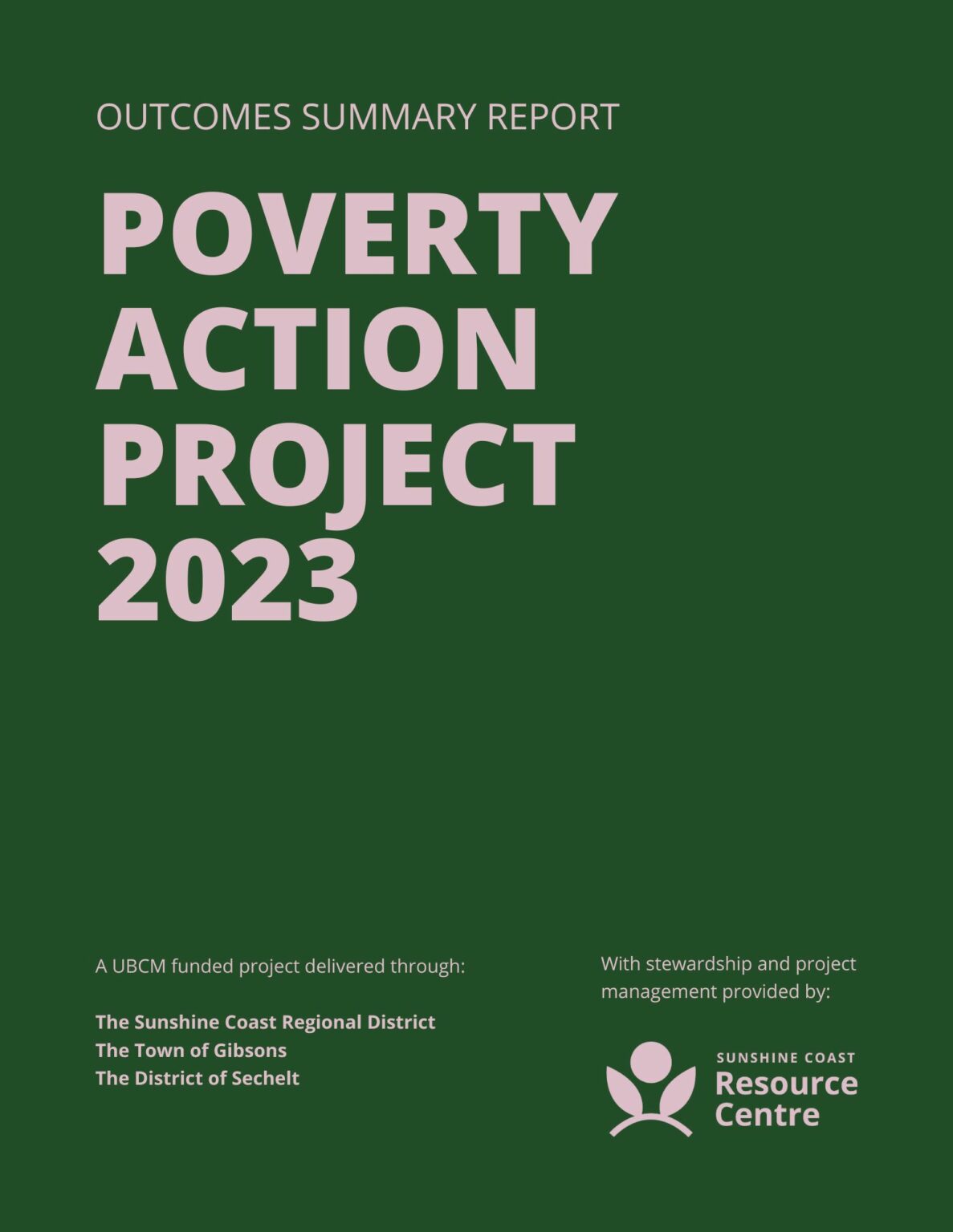 Poverty Reduction Action Project Sunshine Coast Resource Centre